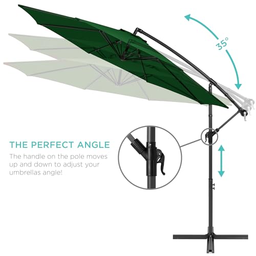 10ft Offset Hanging Patio Umbrella with Easy Tilt Adjustment L709953