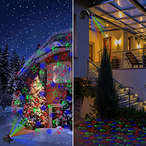 Christmas Laser Lights Red and Green Star Show for Indoor Outdoor Decor O2184