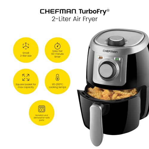 2 Qt Mini Air Fryer with Digital Timer and Nonstick Basket D4952