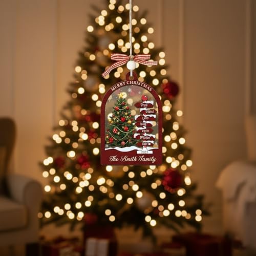 Personalized Christmas Wooden Ornaments with Family Names J389