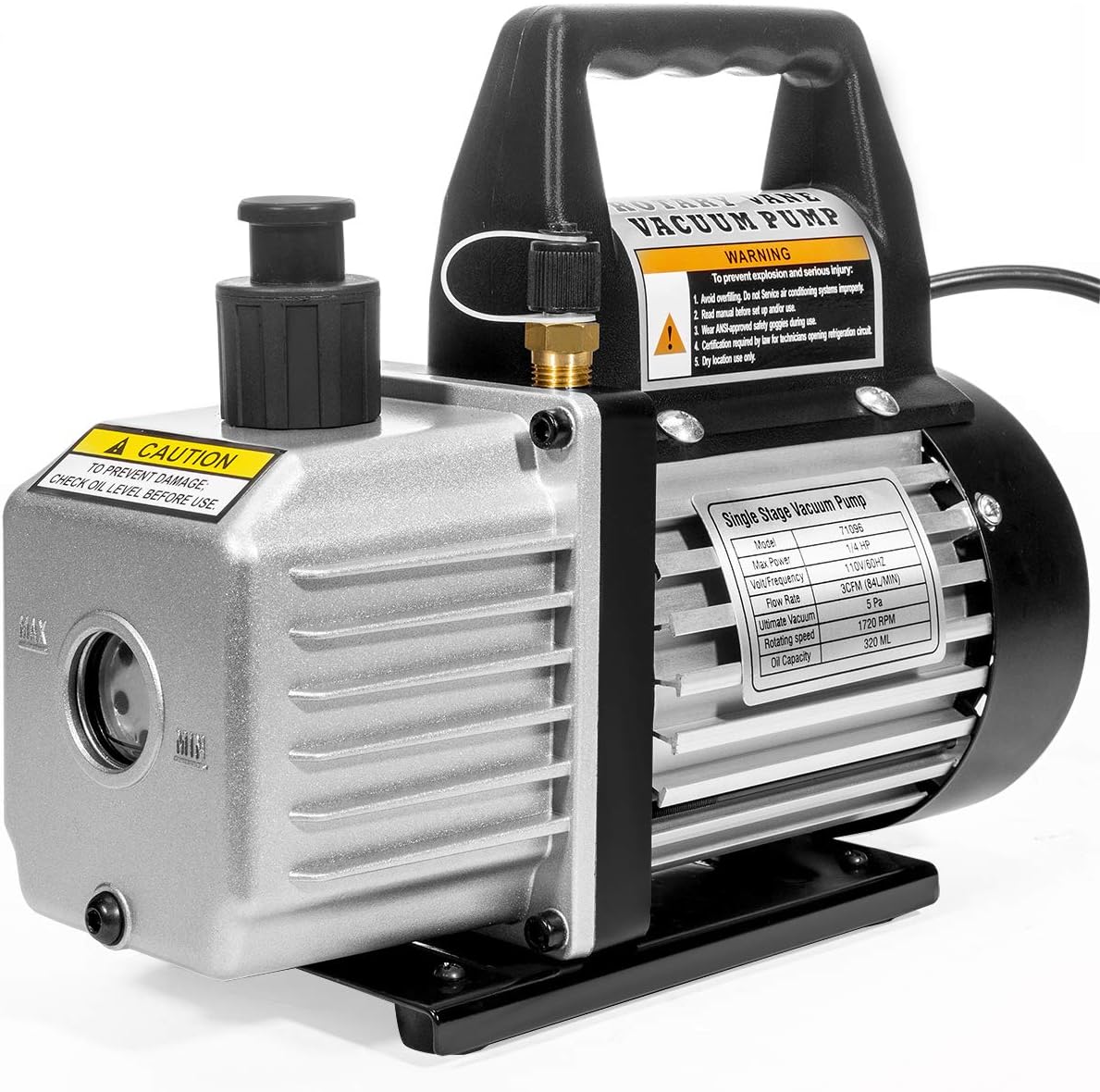 HVAC Air Vacuum Pump 3CFM with Manifold Gauge and Carrying Tote Q382515