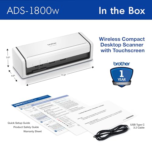 Wireless Compact Desktop Scanner with 30ppm Speed and Touchscreen G146724
