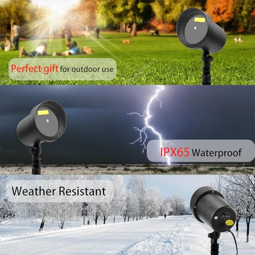 Outdoor Laser Projector Lights for Christmas, Red & Green Stars U46485