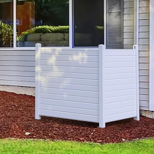 Outdoor Privacy Screen Freestanding 48"W x 48"H Vinyl Fence H6370