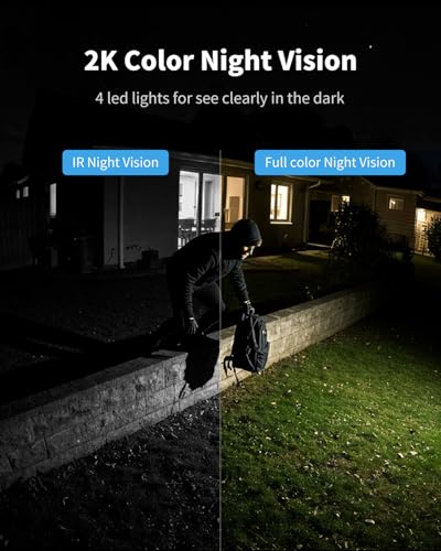 Wireless Outdoor Security Cameras 2 Cam Kit, Solar Powered, 2K Night Vision J80871