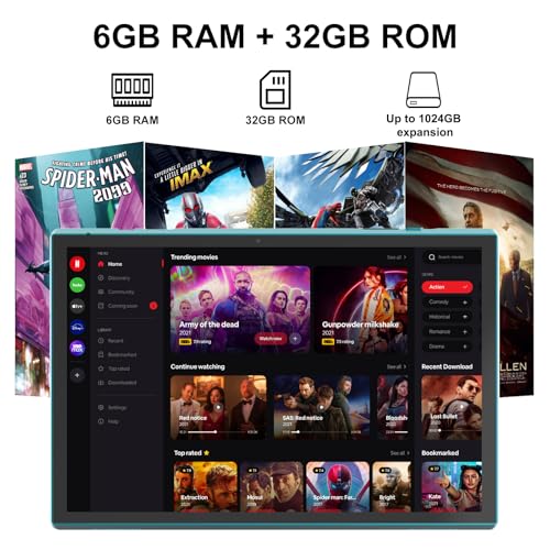 10 inch Android Tablet, 6GB RAM, 32GB ROM, WiFi 6, IPS Screen B37979