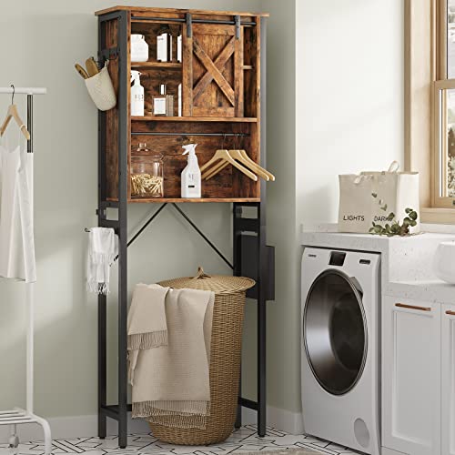 Over The Toilet Storage Cabinet, 4-Tier Bathroom Shelves, Vintage White D42104