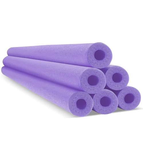 Hanaive 6 Pack Pool Noodles Foam Swim Noodles Hollow Swimming Pool Noodle Bulk Bright Pool Noodle Float Heavy Duty for Pool Floating Craft Project