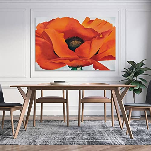 Red Poppies Flower Poster Canvas Wall Art 24x36inch Unframed E752533