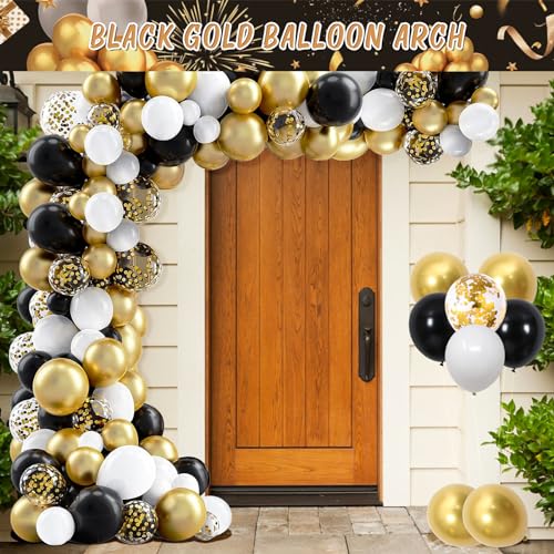 Rose Gold Birthday Party Decorations with Backdrop and Balloon Arch Kit O943