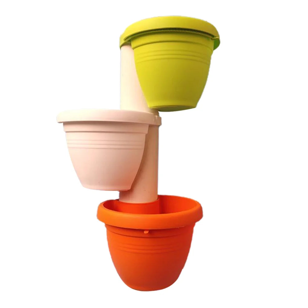 3 Pcs Hanging Flower Pots Drain Pipe Basket W85647
