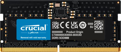 Crucial RAM 16GB DDR5 4800MHz CL40 Laptop Memory CT16G48C40S5
