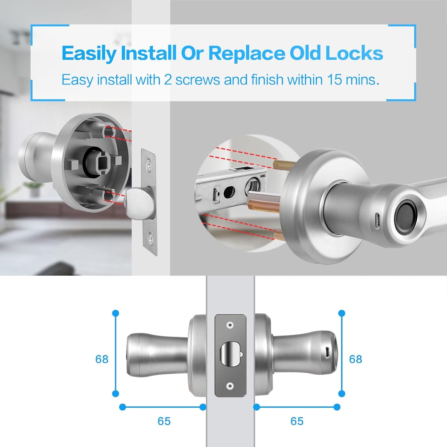 Smart Door Lock with Fingerprint and Keyless Entry T958959