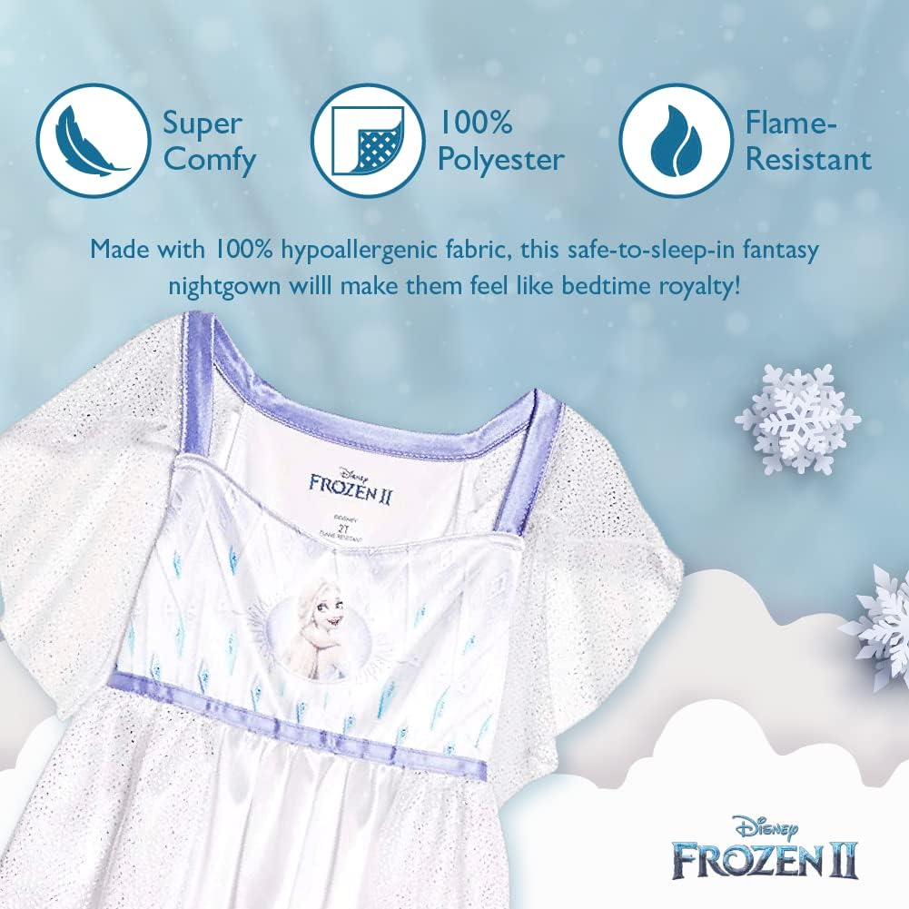 Girls' Frozen 2 Fantasy Gown Nightgown, 8 O2153