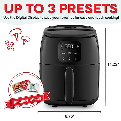 Electric Air Fryer Oven, 2.6 Qt., Grey, Compact Digital, 1000-Watt O882