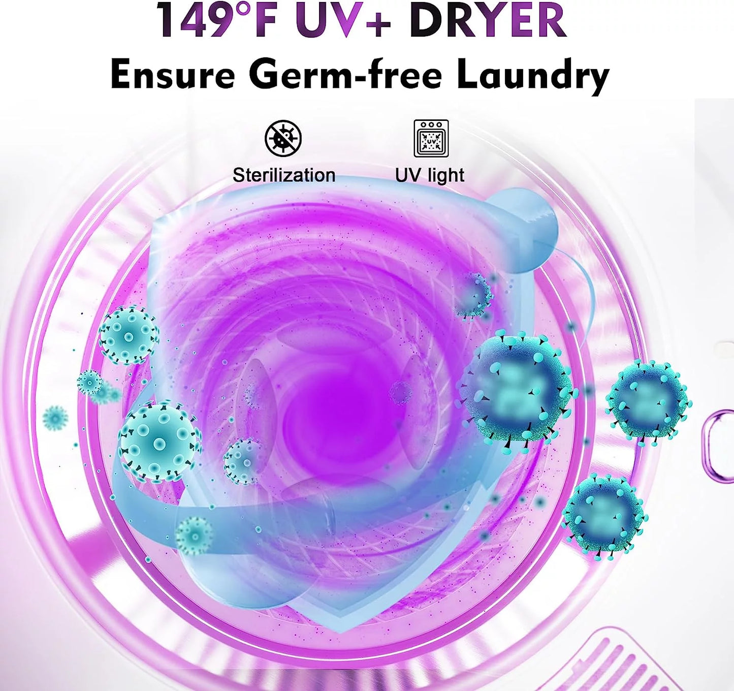 Portable Electric Clothes Dryer 8.8 Lbs with Moisture Sensor V717