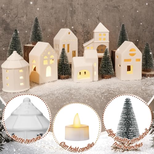 Christmas Village Set of 18 with LED Houses and Trees Z5773