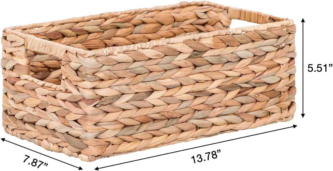 Woven Water Hyacinth Storage Basket Set of 3 H5381