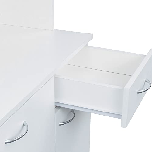 39" Wardrobe Armoire Closet with Doors and Shelves, White P902