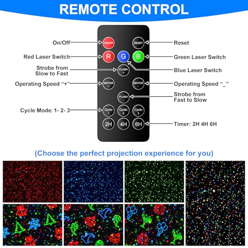 Christmas Laser Projector Light Outdoor, RGB Firefly Moving Lights, IP65 Waterproof for Garden Yard Party Decor W6136