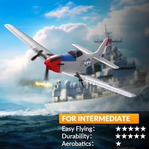 RC Plane 3 Channel Remote Control Airplane Fighter Toy, 2.4GHz 6-axis Gyro, Easy to Fly for Adults Kids Beginners Q215470