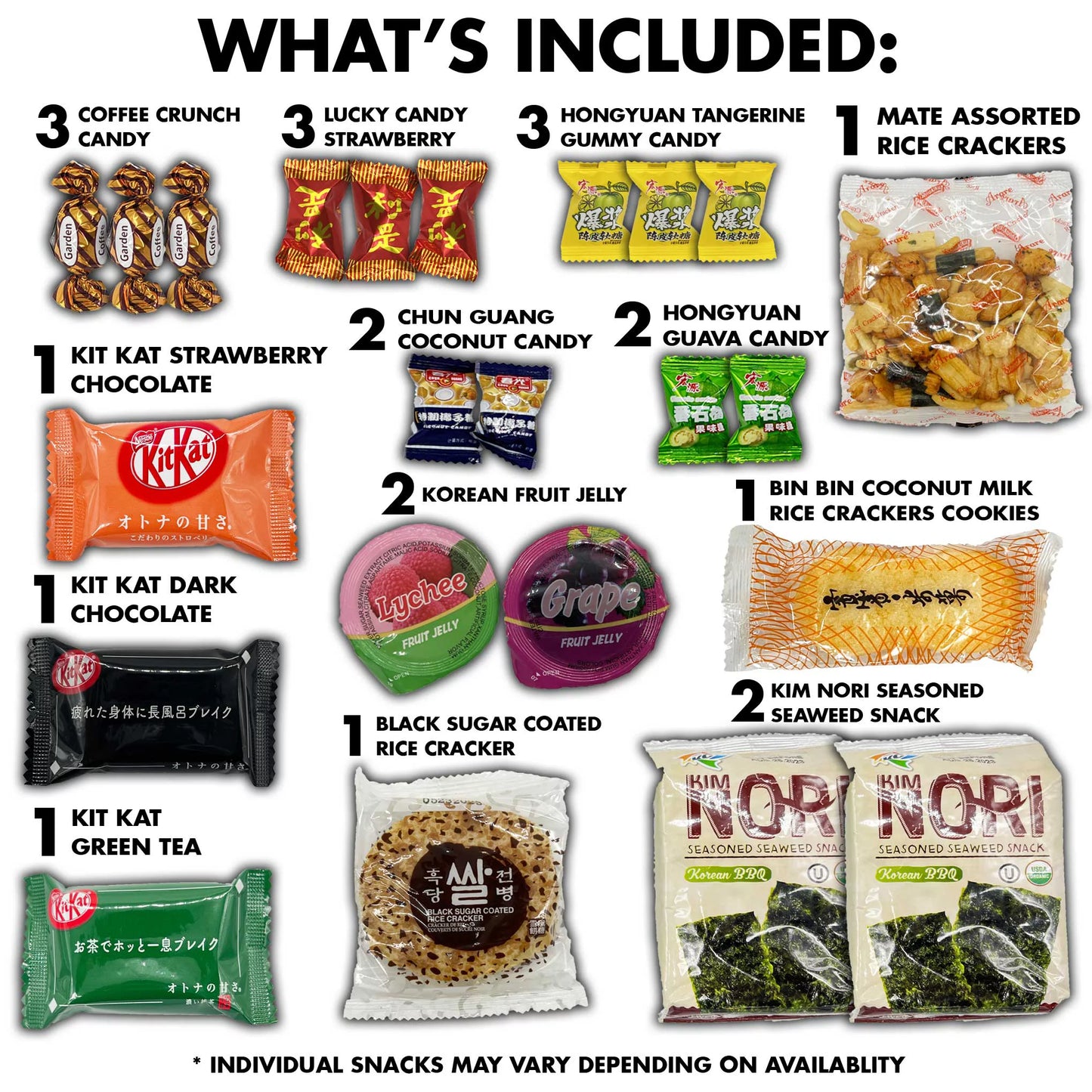 Asian Snacks and Candy Variety Pack 50 Count Gift Box M8112