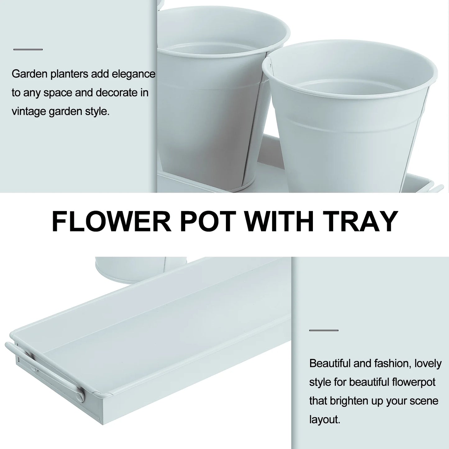 6 pcs Garden Flower Pot with Tray D976