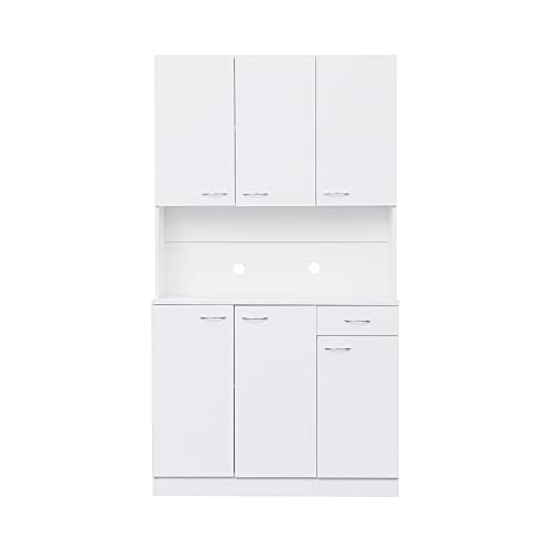 39" Wardrobe Armoire Closet with Doors and Shelves, White P902
