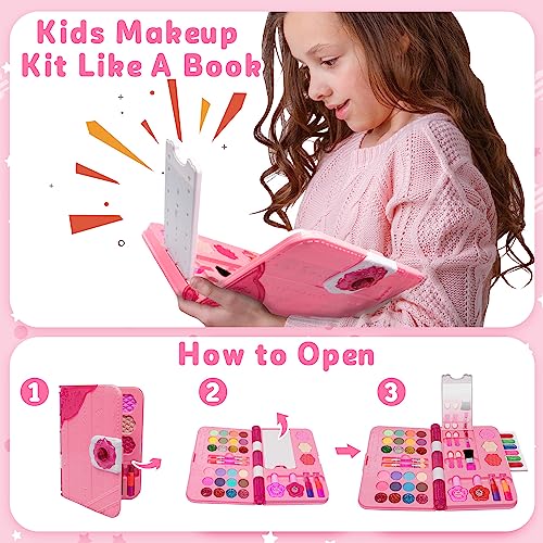 Kids Makeup Kit for Girls, Washable Play Makeup Set with Mirror I448