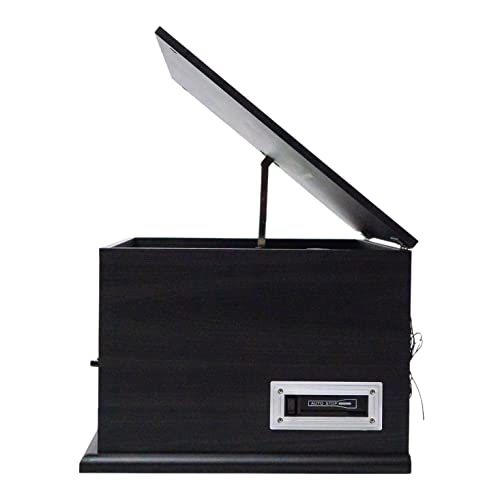 7-in-1 Turntable Music Center with 3-Speed Record Player, CD/MP3/Cassette Player, FM Radio, Bluetooth, Stereo Speakers G236608