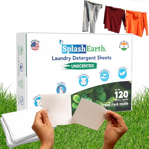 Natural Laundry Detergent Sheets with Home or Travel Laundry Detergent Pack, Gentle, Non toxic, Plastic-free, Eco-Friendly Laundry Sheets Detergent (Fresh Linen, 120 Loads)