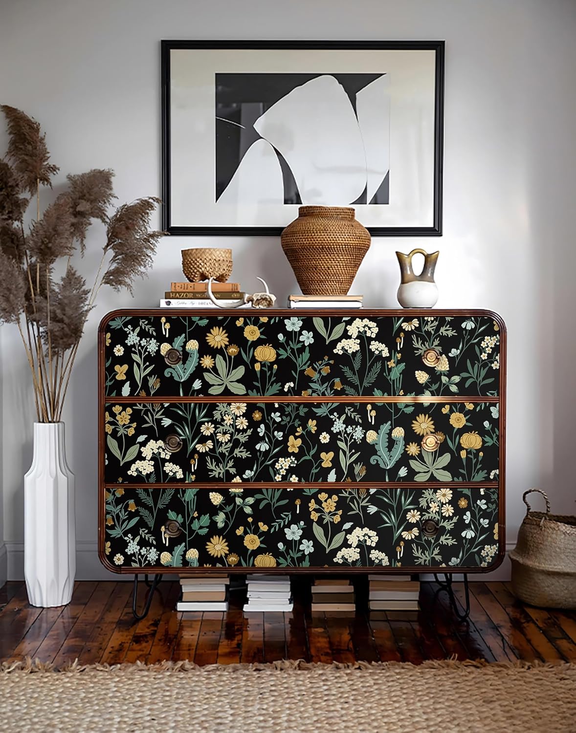 Dark Wild Floral Peel and Stick Wallpaper K742513