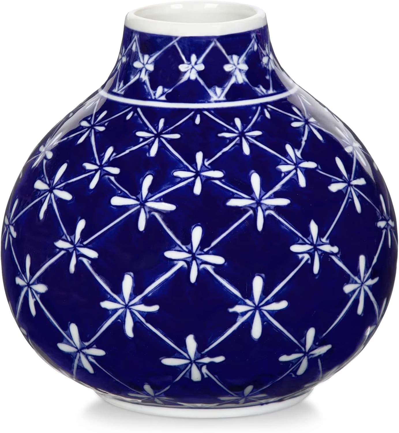 Chinoiserie Blue and White Porcelain Ceramic Vases