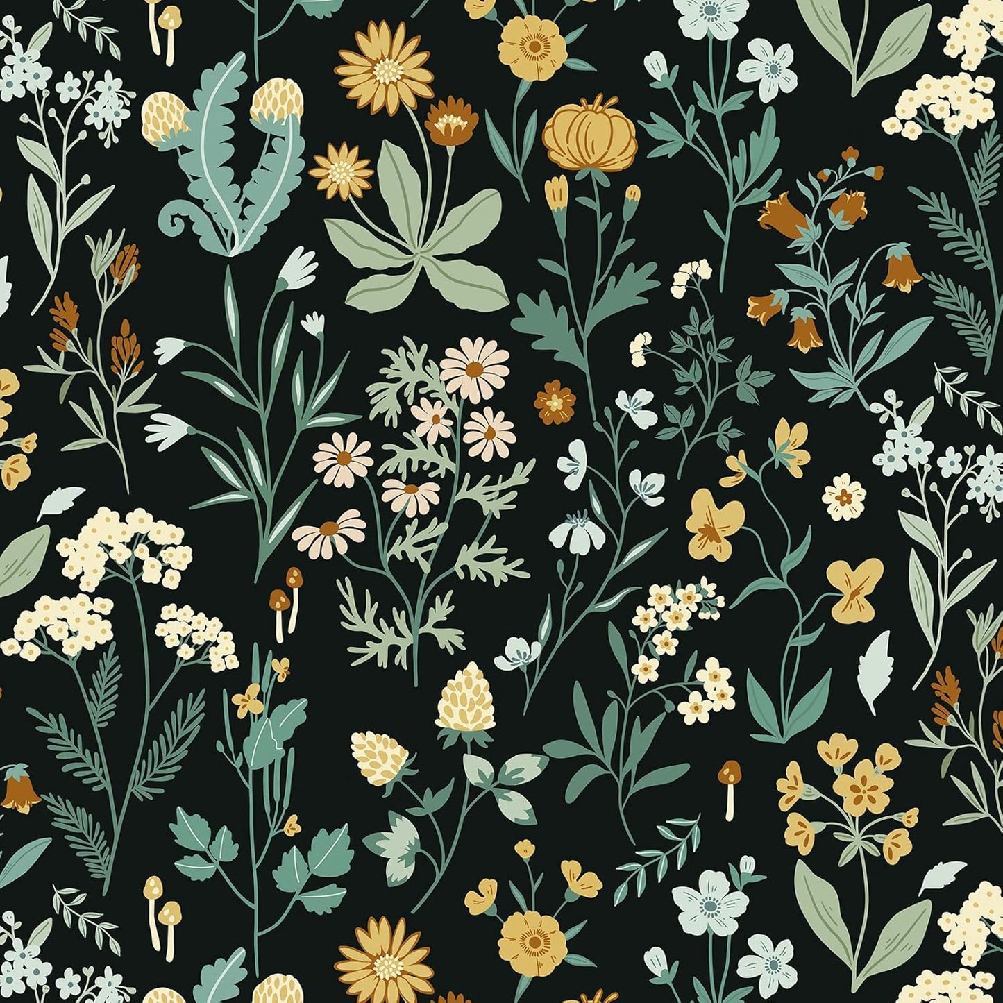 Peel and Stick Wallpaper Dark Wild Floral Wallpaper 16.1''x118'' Vintage Flower Leaf Contact Paper Self Adhesive Removable Wallpaper Waterproof Wallpaper for Bedroom Cabinets Decorative