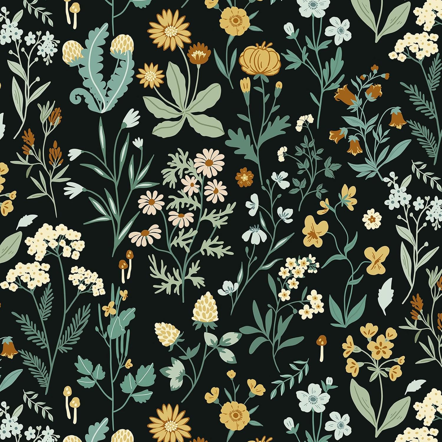 Peel and Stick Wallpaper Dark Wild Floral Wallpaper 16.1''x118'' Vintage Flower Leaf Contact Paper Self Adhesive Removable Wallpaper Waterproof Wallpaper for Bedroom Cabinets Decorative