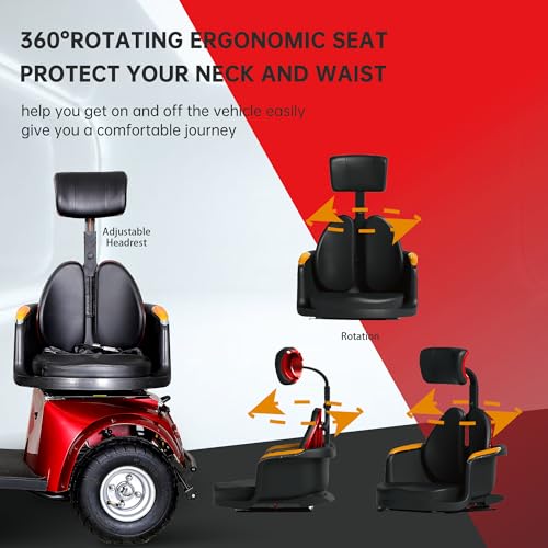 Heavy Duty 4 Wheel Mobility Scooter for Seniors & Adults, 500 lbs Capacity D9414