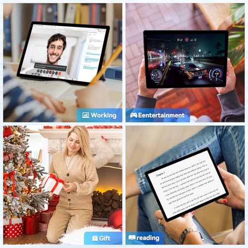 10.36 inch Android 14 Tablet, 16GB RAM 128GB ROM, 8-Core HD Display, Dual Camera, Black W914