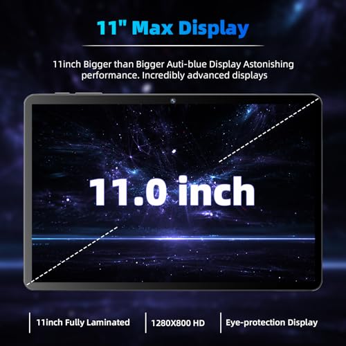 11 inch Android 14 Tablet with Face Unlock, Octa-Core CPU, 12GB RAM, 128GB Storage Z164067