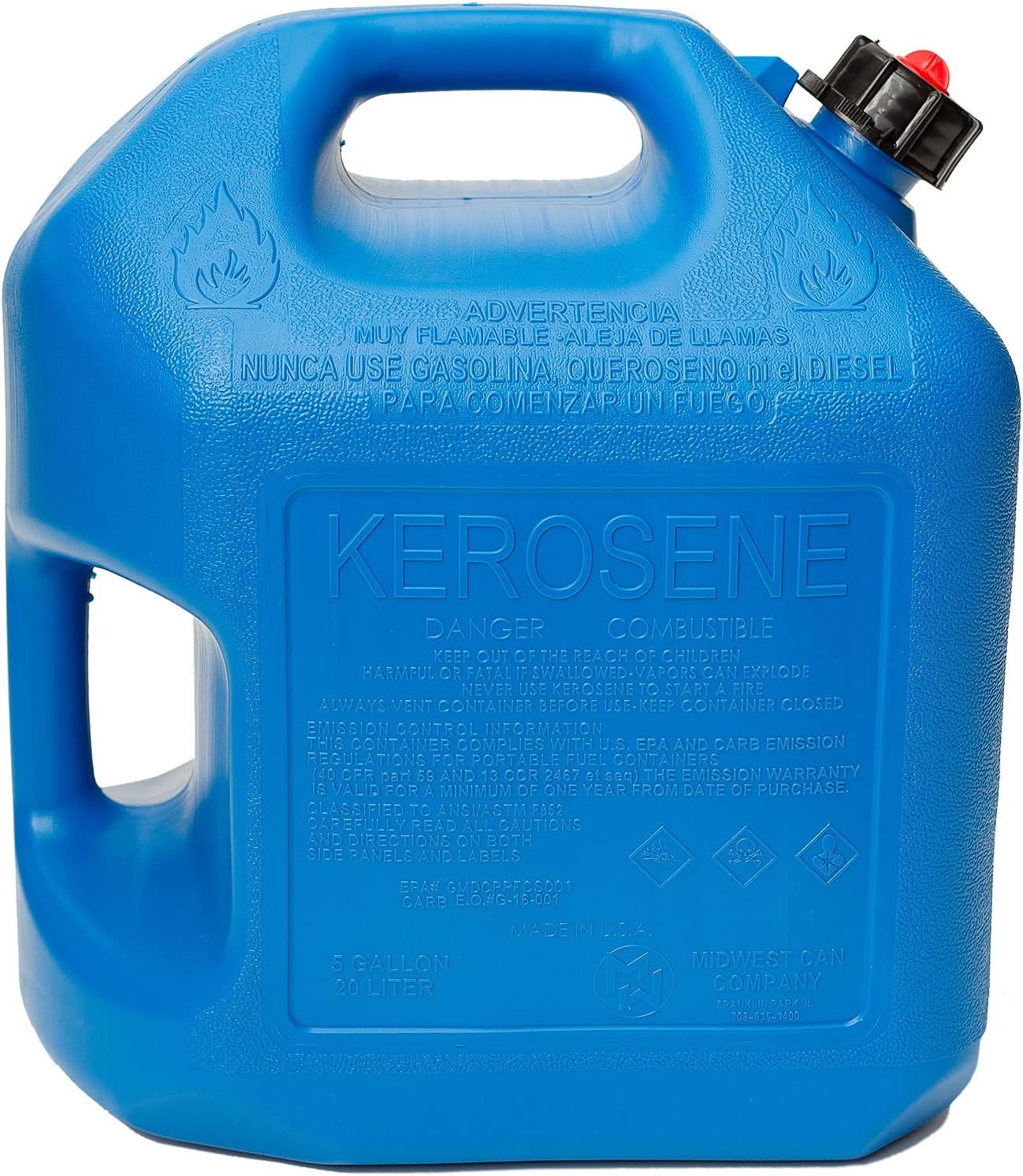 5-Gallon Kerosene Gas Can Container with Quick Spout, Blue (2 Pack) Z679509