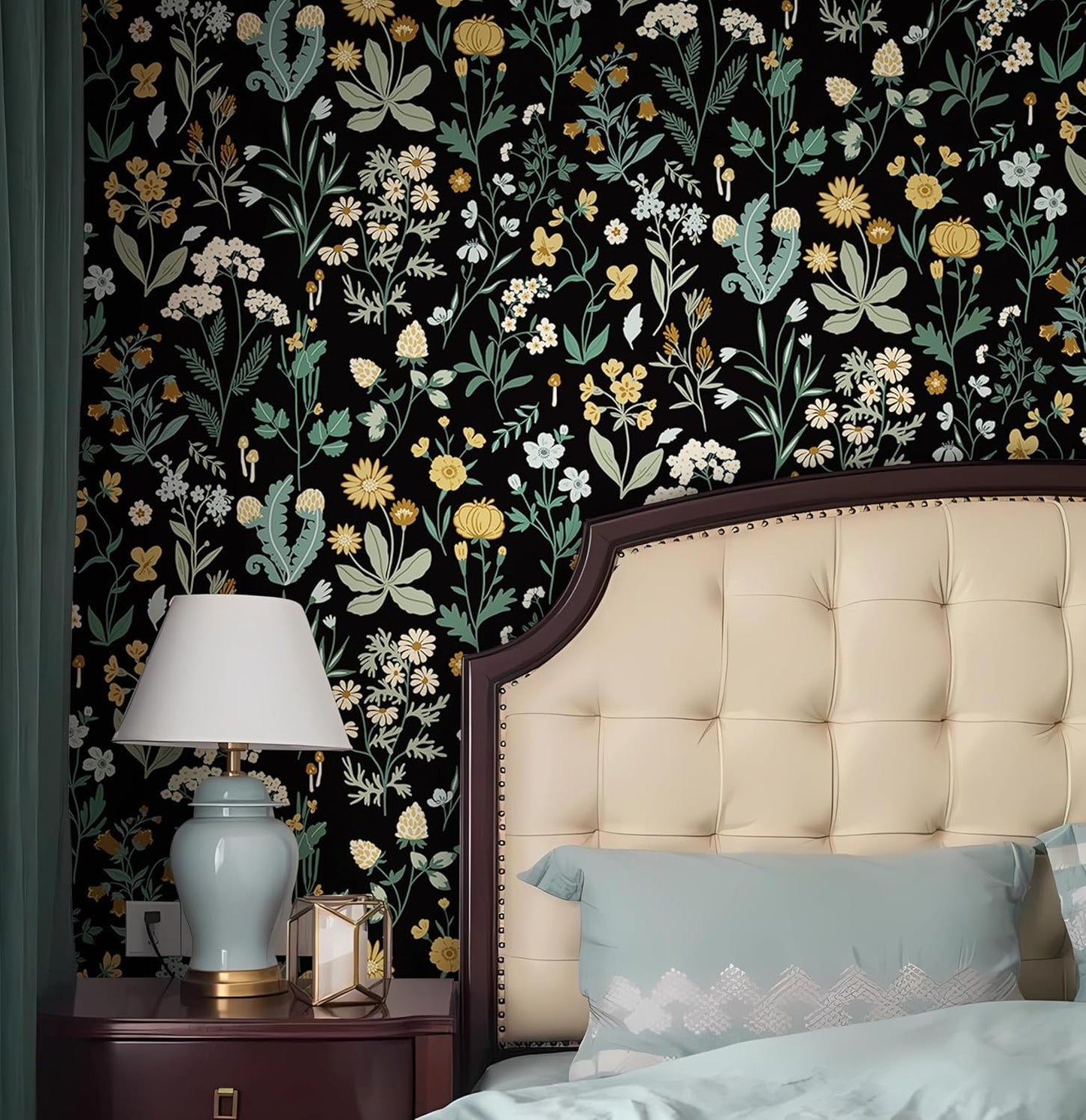 Dark Wild Floral Peel and Stick Wallpaper K742513