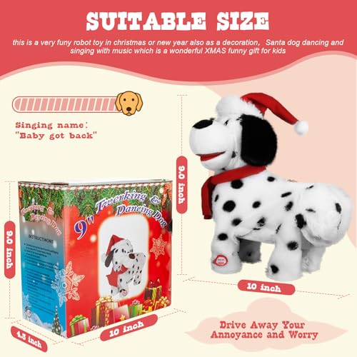 Shaking Santa Dog Toy, Singing Plush Puppy, Animated Christmas Plush Y5378