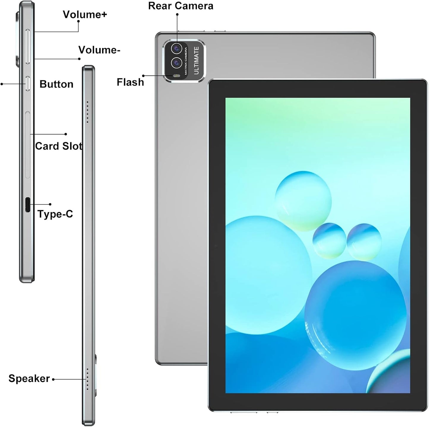 10.1 Inch Android Tablet with Keyboard, Mouse, Stylus, 2GB RAM 32GB ROM B238