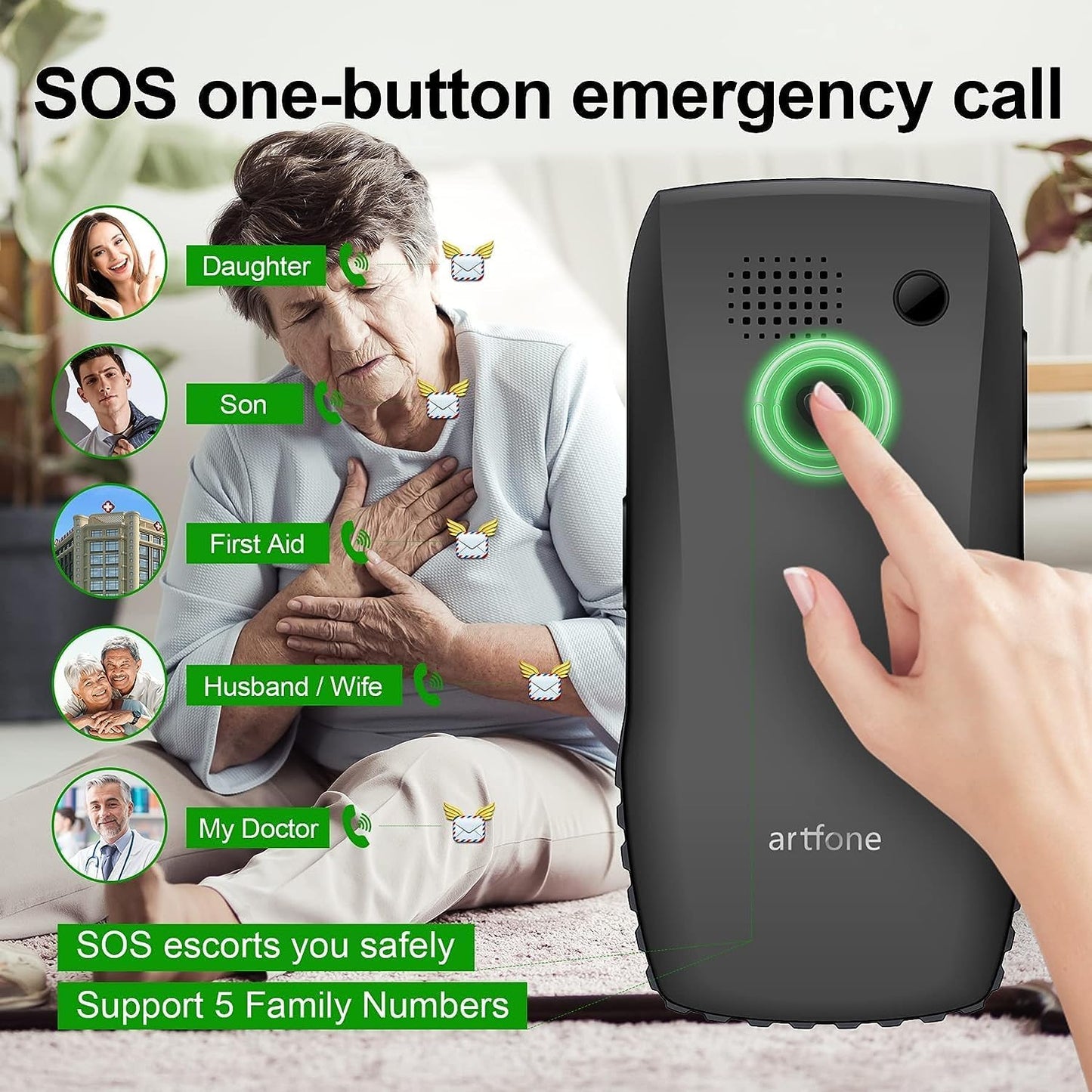 Big Button 4G Senior Phone with SOS, Loud Volume, and Charging Dock S36305