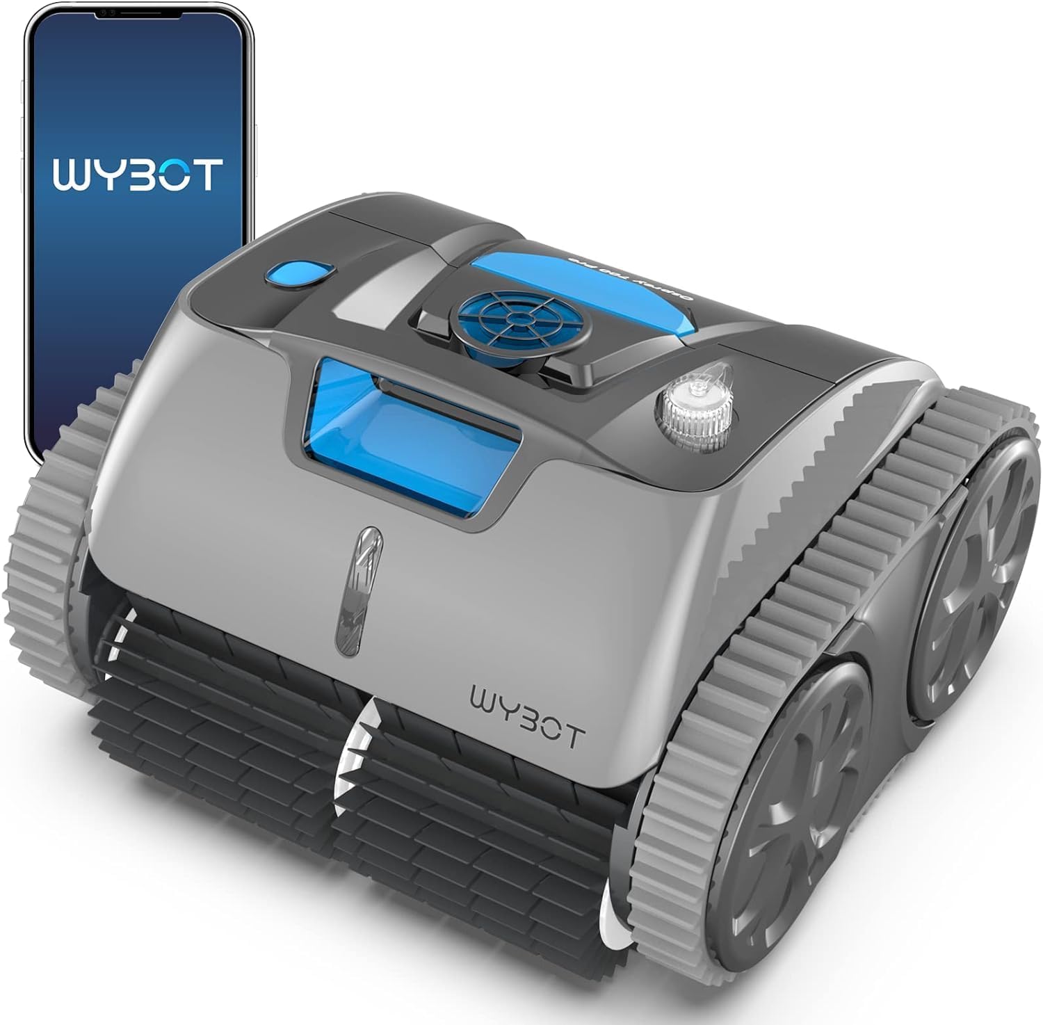 WYBOT Wall Climbing Robotic Pool Cleaner with APP, Excellent Suction Power, Smart Navigation Technology, 15000mAH Large Battery, LED Indicator, Automatic Pool Vacuum for Inground Pools- Osprey 700 Max