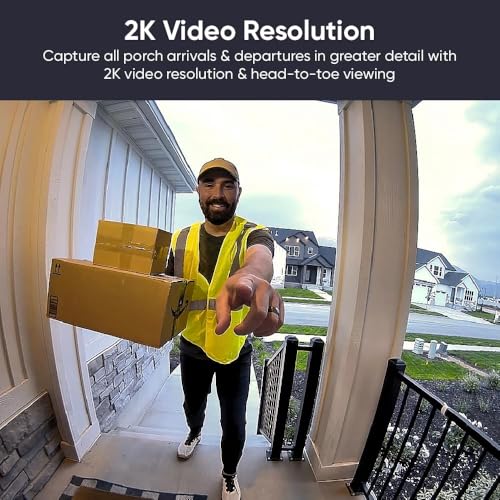 Video Doorbell v2, 2K Video, Two-Way Audio, Color Night Vision, Weatherproof, Works with Alexa & Google Assistant Y69495