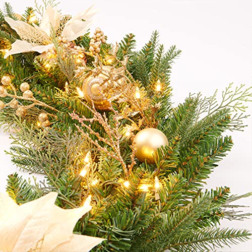 Pre-lit Christmas Garland 9ft with 50 LED Lights, Battery Operated I824