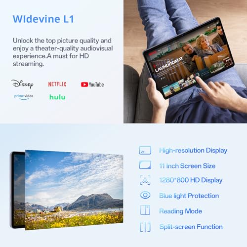 11 Inch 2-in-1 Tablet with Keyboard, 16GB+128GB, Octa-Core, Dual Camera I3778