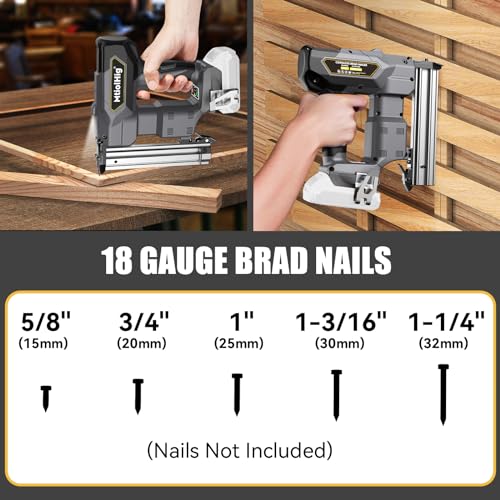Cordless 18GA Brad Nailer for Wood Carpentry, Brushless, 2 Mode J35071