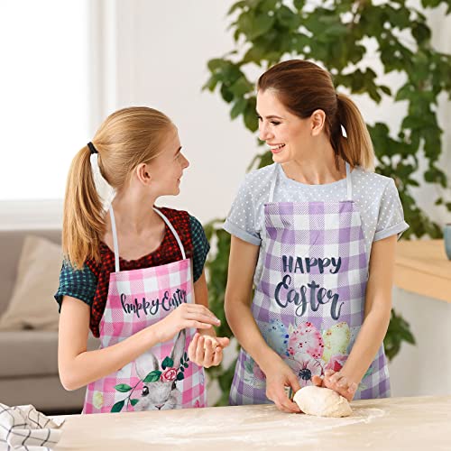 Christmas Aprons Pink Xmas Tree Santa Deer Buffalo Plaid Adjustable Kitchen Cooking B960408