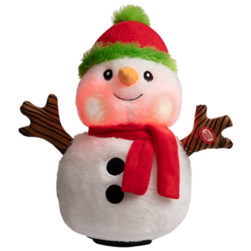 Animated Christmas Snowman Plush with LED Lights Musical Toy K182254